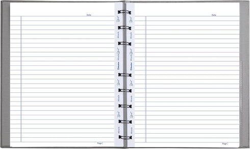 Blueline MiracleBind™ Notebook, Refillable, Lizard-Like Hard Cover, 9.25" x 7.25", 150 Ruled Pages, Cool Grey (AF9150.97)...