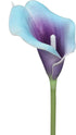 Duovlo 20pcs Calla Lily Bridal Wedding Bouquet Lataex Real Touch Artificial Flower Home Party Decor (Purple in Blue)...