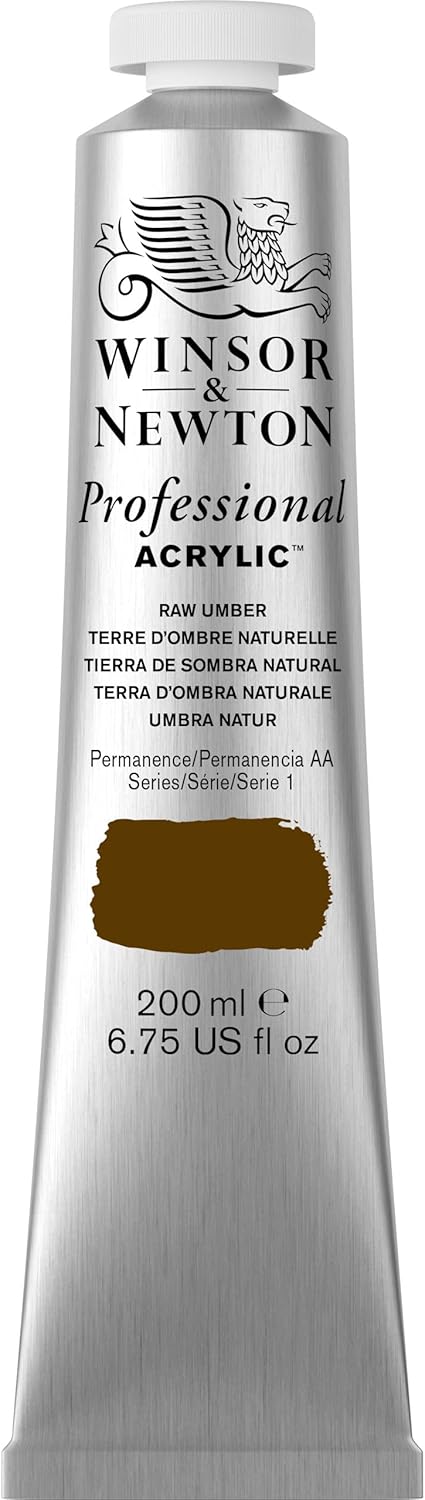 Winsor & Newton Professional Acrylic Paint, 200ml (6.75-oz) Tube, Raw Umber...
