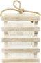 Stonebriar Small Worn White Wooden Beach House Candle Lantern with Rope Handle and Removable Glass Cylinder Hurricane...