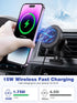 Magnetic Wireless Car Charger, Design for MagSafe Car Mount Charger, Strong Magnetic 15W Fast Charging Car Charger Phone Holder with USB Car Charg...