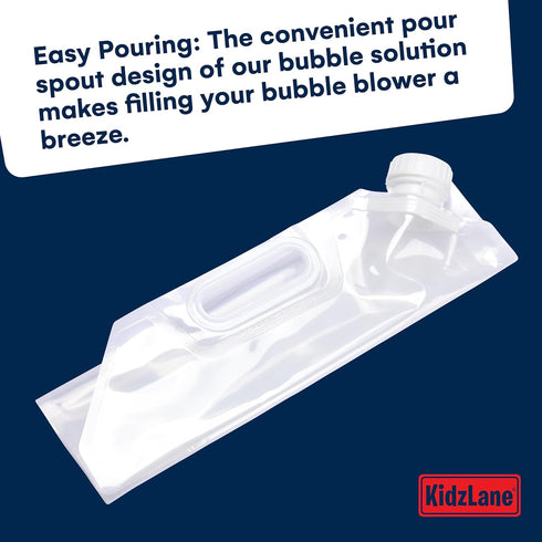Kidzlane 32oz Bubble Refill Pouch - Pour spout Pouch for Bubble Machine, Giant Bubble Wand, Bubble Gun Blower (Empty Pouch Without Bubble Solution...