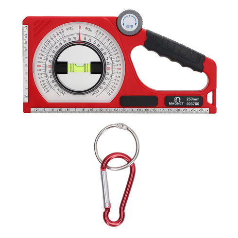Engineering Inclinometer, Portable Universal Slope Measuring Ruler Multifunction Angle Meter Gauge, Dual Scale Rotary Pitch Finder with Level Vial...