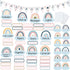 Gueevin 72 Pcs Boho Classroom Jobs Bulletin Board Set Rainbow Bulletin Board Cutouts Classroom Jobs Chart Teacher's Helper Chalkboard Decor for Ba...