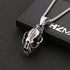 HZMAN Men's Punk Pendant Necklace, Gothic Stainless Steel Openable Sabertooth Tiger Skull Jewelry...