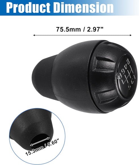 uxcell 1 Set 6 Speed Manual Transmission Shift Knob with Insert for Jeep Wrangler 2007-2013 No.52060485AG...