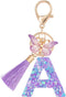 Suweibuke Colourful Cute Initial Letter Keychains for Women Girls with Tassel Butterfly, Charm for Purse Handbags Backpacks...