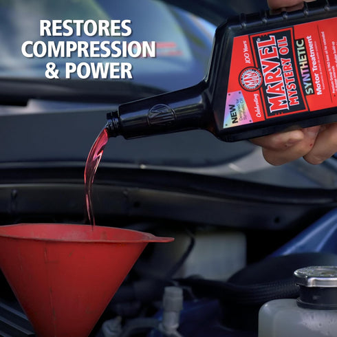 Marvel Mystery Oil 53835 Synthetic Motor Treatment- Removes & Prevents Sludge Build Up and Leaks, Reduces Wear and Tear, Increases Life of Engine,...