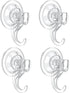 VIS'V Suction Cup Hooks, Small Shower Suction Hooks, Heavy Duty, Removable and Reusable, Clear, 4 Pcs...