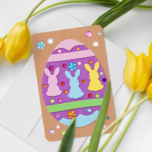 Whaline 700Pcs Easter Card Making Craft Kit Easter Foam Stickers Set Easter Eggs Crafts DIY Egg for Spring Easter Decorations Party Favors Supplie...