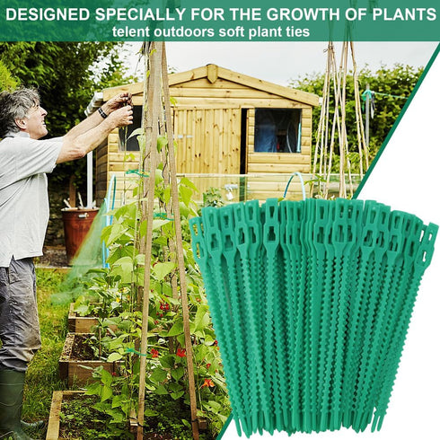 200 Pieces Adjustable Garden Plant Twist Ties, Reusable Green Garden Ties Gardening Ties, Reusable Garden Plant Twist Tie Plastic Garden Ties Plan...