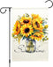 ChloropLastid Hello Sunshine Garden Flag Mason Jar Sunflowers Double Sided for Outside Small Garden Flag 12x18 Inch Welcome Burlap Seasonal Yard O...