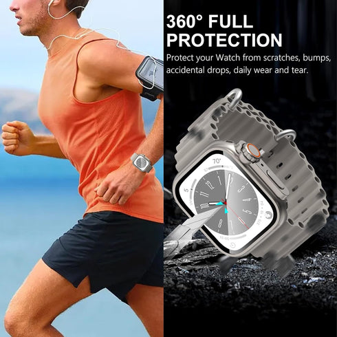 WINGLE 2 in 1 Waterproof Case for Apple Watch Screen Protector 40mm Series 6 5 4 SE?Looks Like Apple Watch Ultra?, 2 Pack iWatch Face Cover + Back...