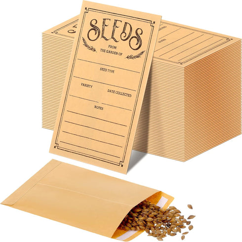 Zubebe 150 Pieces Seed Saving Envelopes Seed Packets Resealable Self Sealing Paper Envelopes for Flower Vegetable Seeds Storage 3.15 x 4.72 Inch...