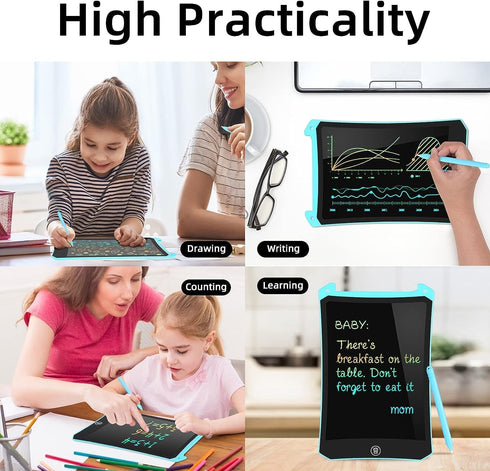 LCD Writing Tablet, 8.5 Inch Colorful Doodle Board Doodle Pad, Drawing Board Drawing Tablets for Kids, Educational Toys Birthday Gifts for Girls B...