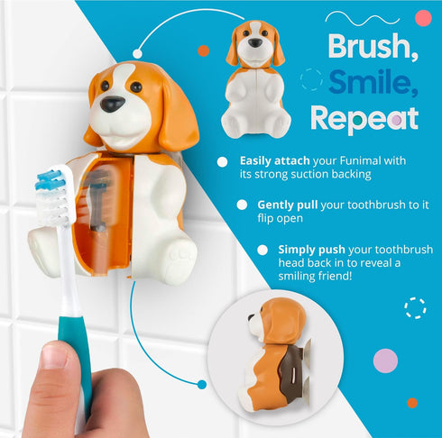 Flipper Fun Animal Turtle Toothbrush Cover – Kids Toothbrush Holder with Cover – Toothbrush Holders for Bathrooms - Suction Cup Toothbrush Holder...