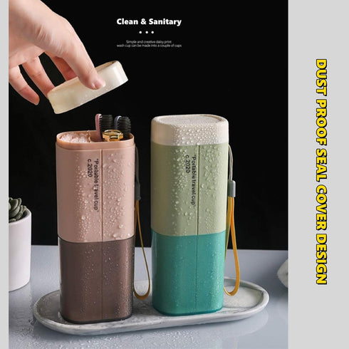 Travel Toothbrush Case Multifunctional Toothpaste Container Case Portable Business Trips Wash Cup Holder Organizer Toothbrushes Towel Storage Box ...