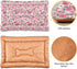Pink Floral Pet Bed Pad Soft Dog Bed Mat with Anti-Slip Bottom, Machine Washable Crate Pad Mattress for Dog Sleeping...