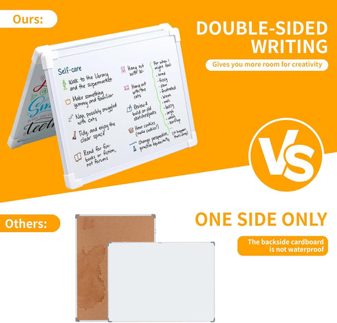 2 PCS Magnetic Small White Board Dry Erase Double-Sided Writing, Small Dry Erase Board 8”x11”, Portable Hangable Mini Whiteboard Small Whiteboard ...