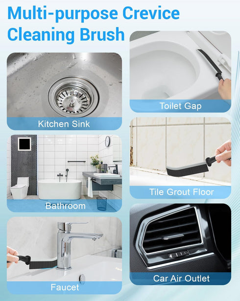 Hard Bristle Crevice Cleaning Brush - Small Cleaning Brushes Set Grout Brush Cleaner Toilet Brush Scrub Brush for Shower Tile Skinny Gap Cleaning ...