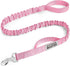 OutdoorMaster Bungee Dog Leash, Heavy Duty Dog Leash with Shock Absorption, 2 Padded Handles Training Leash, Improved Dog Safety and Comfort (Pink...