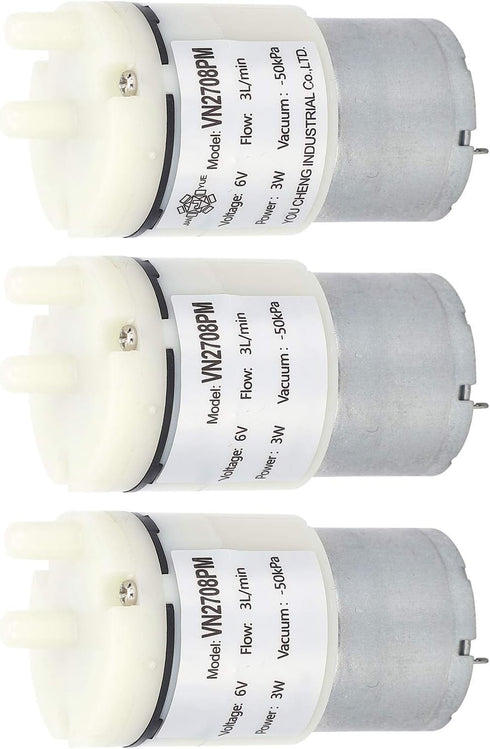 Walfront 3Pcs DC 6V Micro Diaphragm Pump 3L/min Miniature Water Air Vacuum Motor pressure Switch for Fish Tank 3W, Diaphragm Pump...