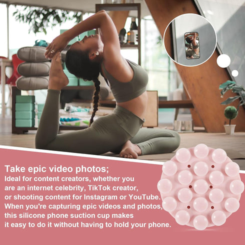 2pcs Double-Sided Phone Suction Mount, 2.76x0.33 Inch Round Silicone Suction Cup Phone Holder Multipurpose Suction Phone Case Adhesive for Mobile ...