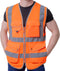 9 Pockets Safety Vest Class 2 High Visibility Reflective Vest for Women Men Security Wear Meets ANSI/ISEA Standards(KZC-Orange, 2XL)...