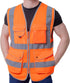 9 Pockets Safety Vest Class 2 High Visibility Reflective Vest for Women Men Security Wear Meets ANSI/ISEA Standards(KZC-Orange, 2XL)...