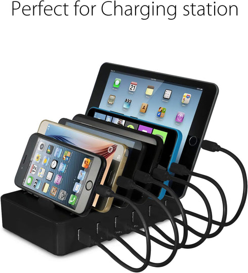 JAYEE Short USB Cable (25CM) Charging Cable 5 Pieces USB Charging Cable for Cellphone and Tablet (5 Pieces Black)...