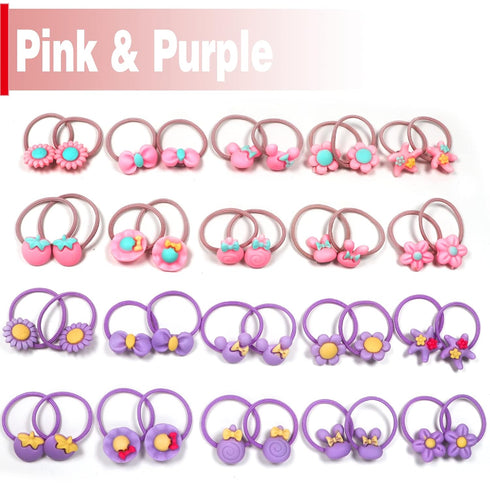 WillingTee 120pcs (60 pairs) Mix Colors GElastic Hair Ties Soft Rubber Bands Hair Bands Holders Pigtails Accessories for Girls Infants Toddlers Ki...