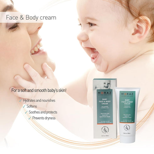 Moraz Baby Face and Body Cream - Baby Skin Care Solution Enriched with Jojoba Oil - Baby Cream to Soothe Irritation and Prevent Dry Skin - 3.4 oz...
