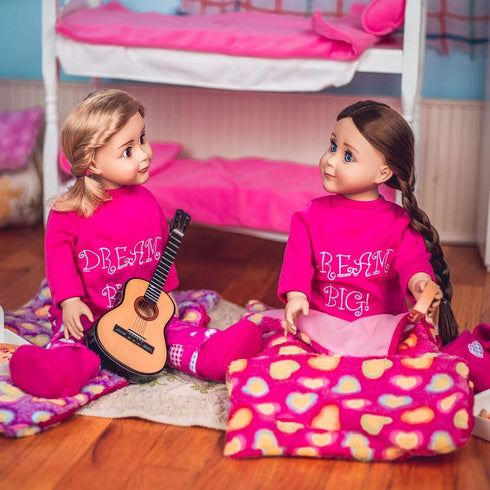 THE QUEEN'S TREASURES 18 Inch Doll Accessories, Set of 2 Soft Sleeping Bag Bedding (1 Pink and 1 Purple), Compatible with American Girl...