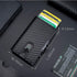 Carbon Flick Wallets for Men | Minimalist Slim Pop Up Wallet| RFID Blocking Metal Credit Card Holder | Slim Front Pocket Wallet, with Coin Pocket ...
