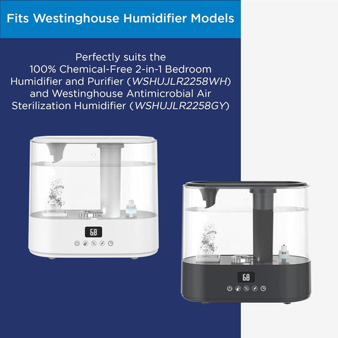 Westinghouse Humidifier Replacement Filter - Set of 4 Ceramic Ball Filters with Honeycomb Filtertrap System and Soft and Healthy Mist - Maintains ...