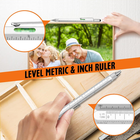 Cool Pen Gifts for Men, 6-in-1 Multi Tool Tech Pen Gadgets Tools for Men, Personalized Gifts for Dad or Him, Funny Gift for Christmas, Father's Da...