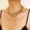 Chunky Choker Necklace Gold Cuban Link Chain Necklace Punk Paperclip Chain Choker Necklace for Women Girls (Style 1)...