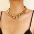 Chunky Choker Necklace Gold Cuban Link Chain Necklace Punk Paperclip Chain Choker Necklace for Women Girls (Style 1)...