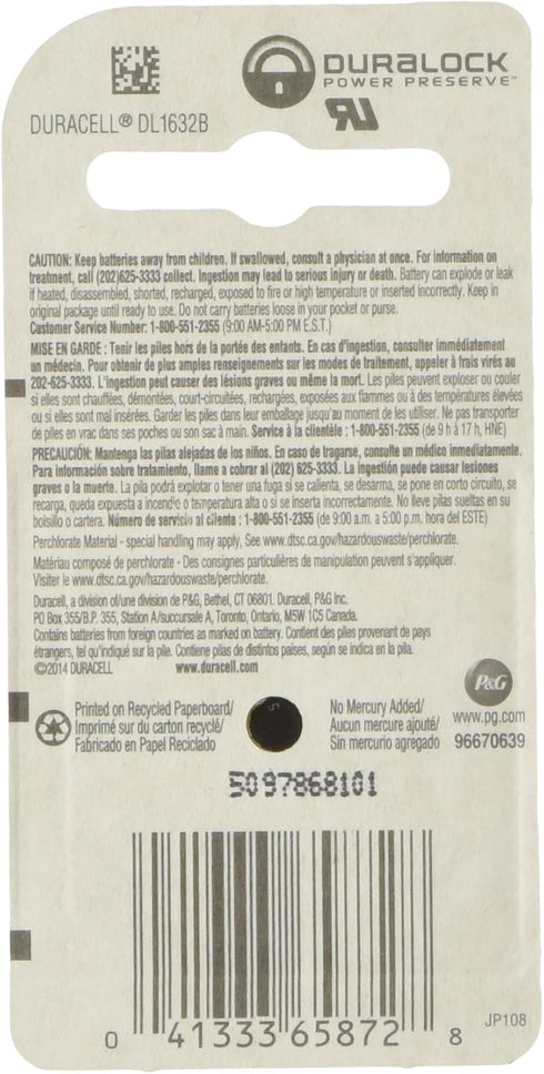 Duracell 10 Watch/Electronic DL 1632 CR1632 Lithium Batteries...