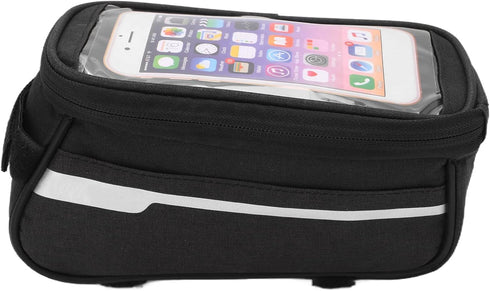 VBESTLIFE Bike Phone Bag,Waterproof Phone Front Frame Bag Polyester Bike Handlebar Bag Large Storage Space Quick Release Hook and Loop Design Ridi...