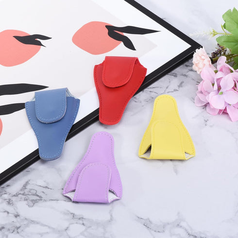 PATIKIL 4.5"x2.6" Embroidery Scissors Sheath, 2 Pack PU Leather Nail Cuticle Scissor Cover Small Pointed Nippers Scissors Protective Case, Dark Bl...