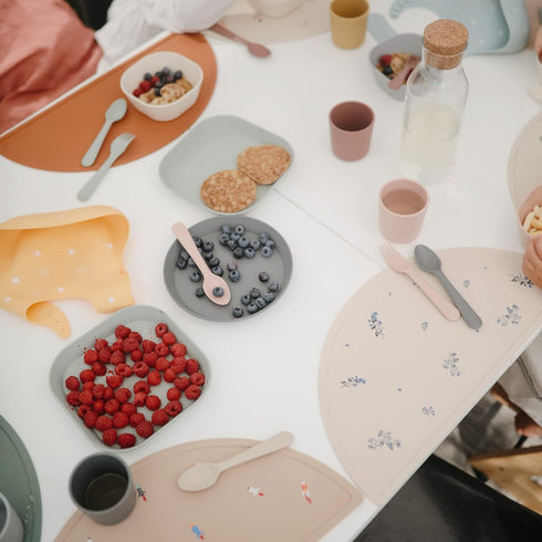 mushie Round Dinnerware Bowls for Kids | Made in Denmark, Set of 2 (Powder Blue)...