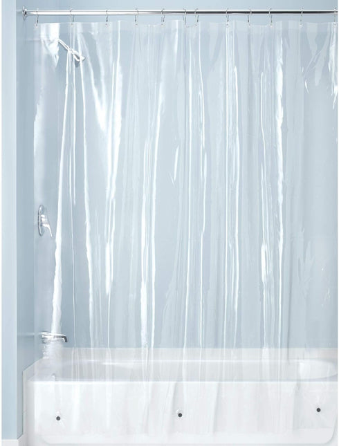 iDesign Vinyl Shower Liner, PVC-Free Curtain with Magnets for Master, Guest, Kids' Bathroom, Bathtub, Long, Clear...