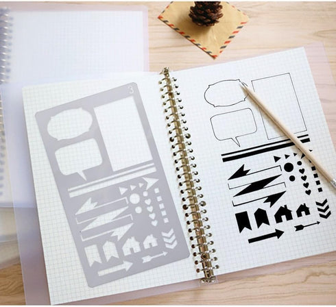 30 PCS Journal Stencils, Planner Stencils for Junk Journal Notebook Diary Scrapbook DIY Drawing Template Journal Stencil 4x7 Inch...