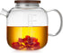 Glass Teapot with Infuser and Lid 40.6 fl oz, Stovetop Gas Safe, Thickened Heat Resistant Borosilicate Glass Tea Kettle...