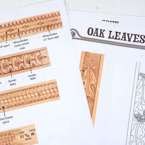 SLC Belt Tracing & Tooling Pattern Pack - 25 Different Designs, Labeled Tooling Designs with Stamp Reference Guide, Beginner to Expert Level...