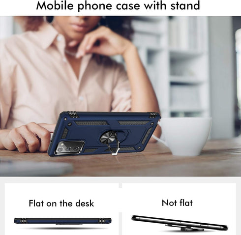 case for Samsung Galaxy Note 20 Case, Military Grade 360 Degree Rotating Metal Ring Holder Kickstand Protective Phone Cover for Samsung Galaxy Not...