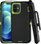 iPhone 12 Case with Belt Clip and 2 Pack Screen Protector - Military Grade Rugged Full Body Phone Case (Black+Green)......