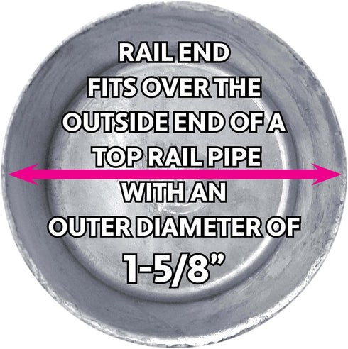 Jake Sales 1-5/8" Top Rail End for Chain Link Fence - Use for 1-5/8" Outside Diameter Top Rail Pipe - Galvanized Pressed Steel Chain Link Rail End...