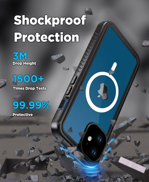 Beeasy for iPhone 12 Waterproof Case (6.1") Compatible with MagSafe - 360 Degree Outdoor Protective Case iPhone 12 Magnetic Phone Case, Armored Ca...